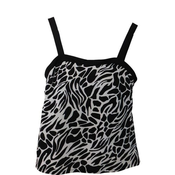 Miraclesuit Other - Miracle Suit Women's Tankini Top 10 Black White Slimming Swim Top Beachy